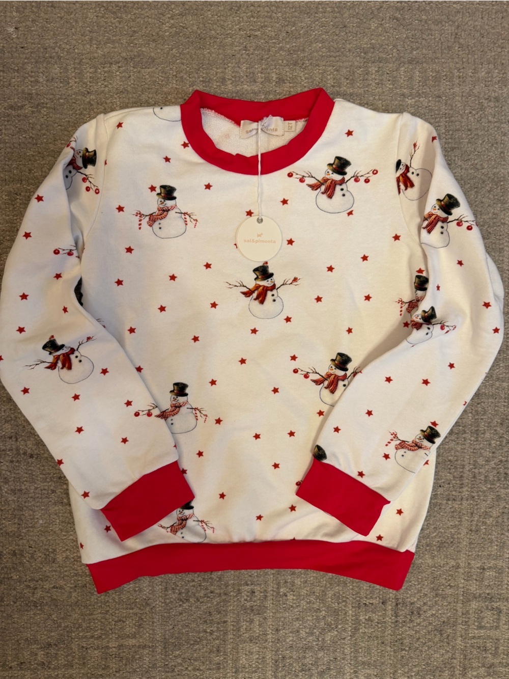 NWT Sal & Pimenta girls snowman sweatshirt size 12